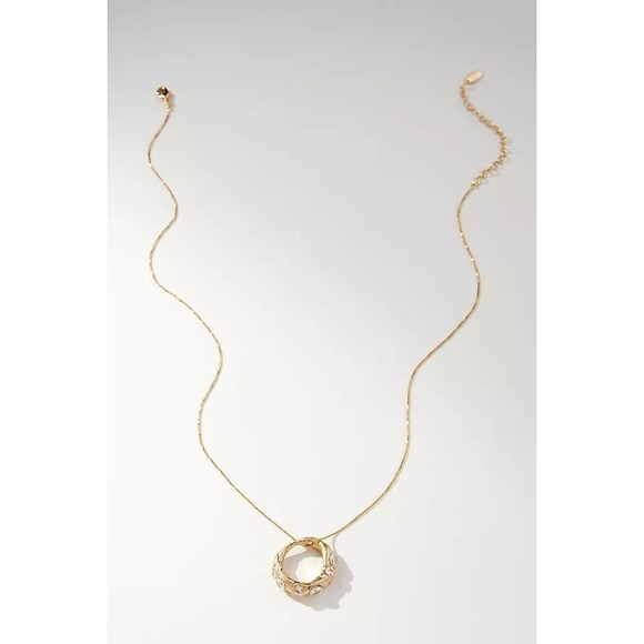 Anthropologie Gold Ring Necklace Pendant - Picture 4 of 4